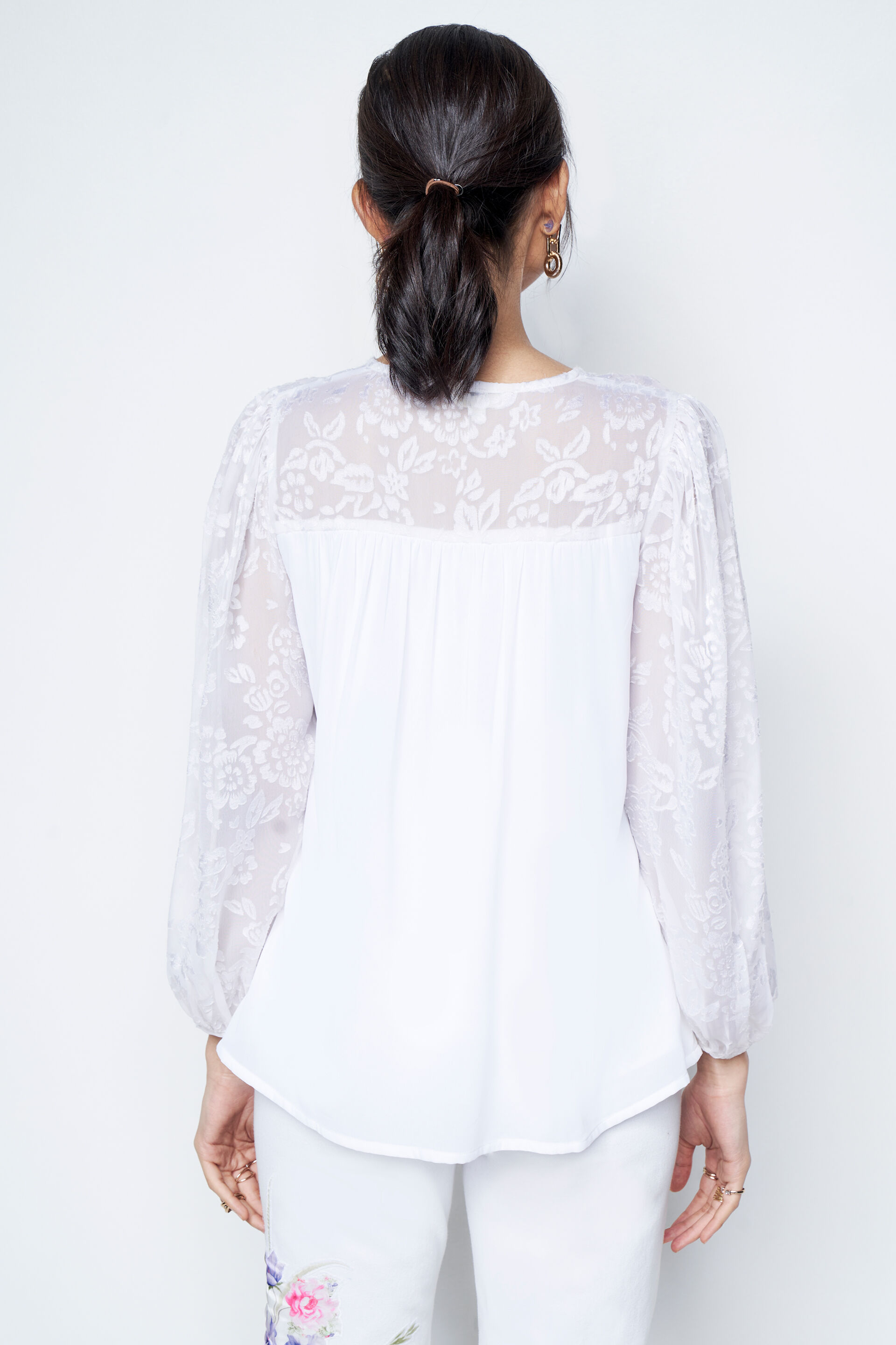Santorini Flared Top, Off White, image 4